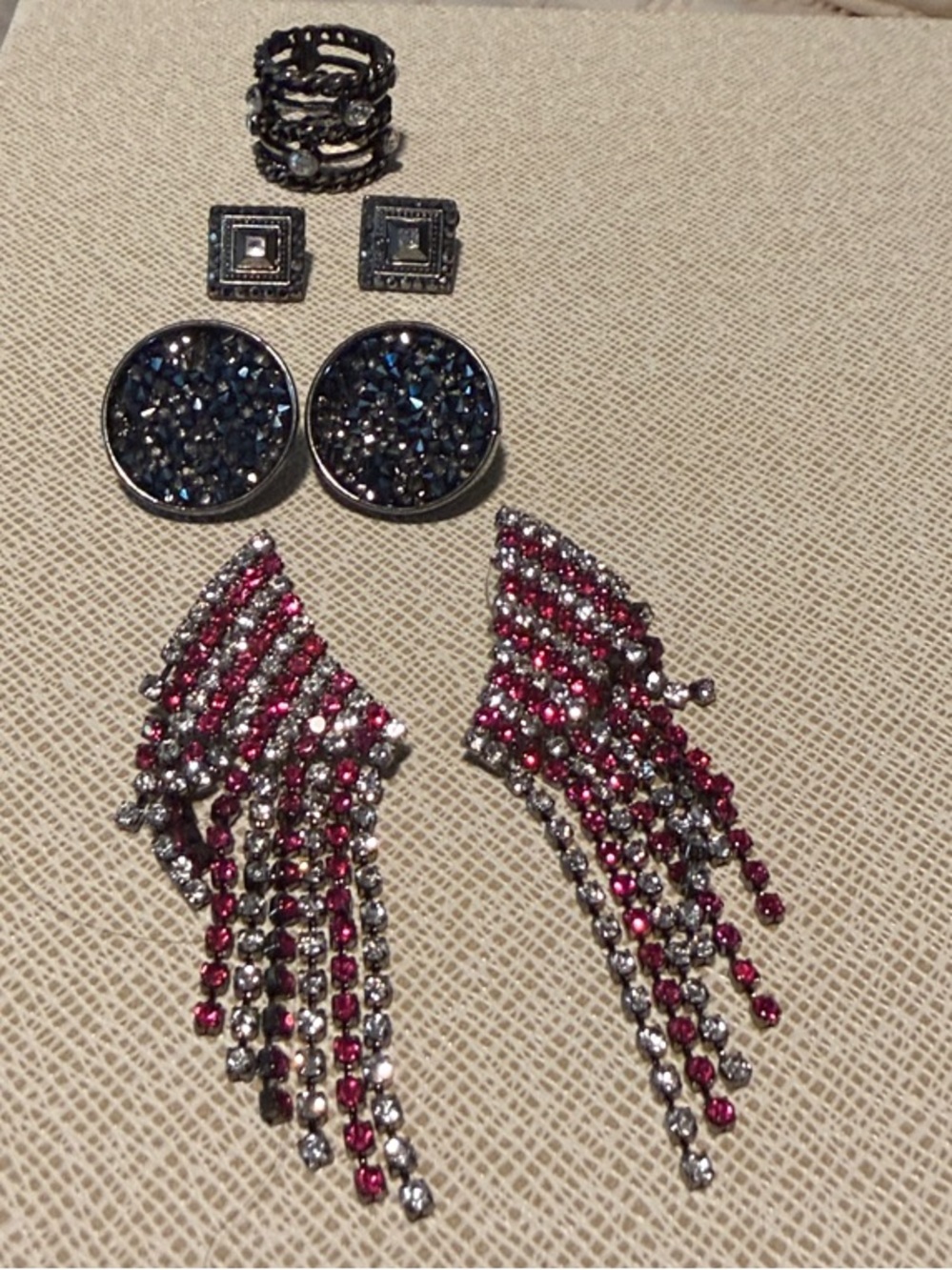 Earrings and one ring